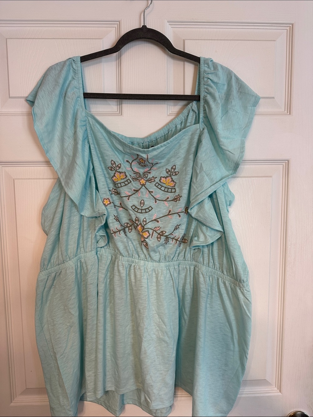 Lane Bryant Aqua Elastic-Neck Knit Top